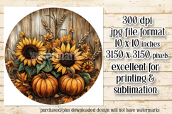 Autumn Wind Spinner, Sunflowers Pumpkins Round Design, d5 Product Image 2