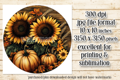 Autumn Wind Spinner, Sunflowers Pumpkins Round Design, d6 Product Image 2