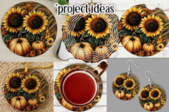 Autumn Wind Spinner, Sunflowers Pumpkins Round Design, d6 Product Image 3