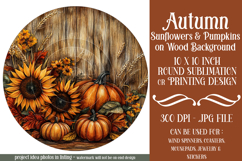 Autumn Wind Spinner, Sunflowers Pumpkins Round Design, d7 Product Image 1