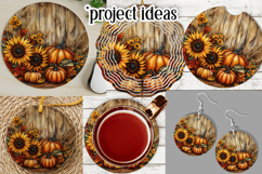 Autumn Wind Spinner, Sunflowers Pumpkins Round Design, d7 Product Image 3