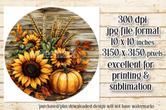 Autumn Wind Spinner, Sunflowers Pumpkins Round Design, d8 Product Image 2
