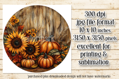 Autumn Wind Spinner, Sunflowers Pumpkins Round Design, d9 Product Image 2