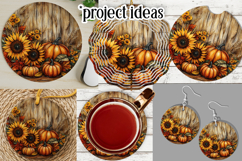 Autumn Wind Spinner, Sunflowers Pumpkins Round Design, d9 Product Image 3