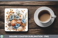 GorgeousAutumn Sunflowers Square Coaster design.