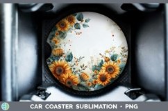 GorgeousAutumn Sunflowers Car Coaster design.