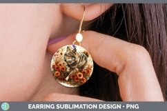 GorgeousAutumn Sunflowers Round Earrings design.
