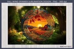 Autumn Sunset On The Farm Wind spinner Sublimation Template Product Image 3