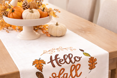 Hello Fall Embroidery Design Autumn Leaves Wreath Product Image 4