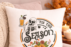 Tis the season, Skeleton with iced coffee, Embroidery design Product Image 4