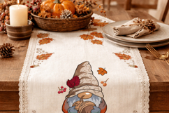 Acorn Gnome Embroidery Design Autumn Fall Cottage Style 4x4 Product Image 6
