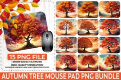 Autumn Tree Sublimation Mouse Pad PNG Bundle Product Image 1