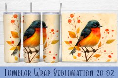 Cute bird autumn sublimation tumbler. Tumbler wrap Product Image 1