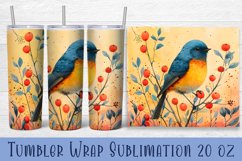 Cute bird autumn sublimation tumbler. Tumbler wrap Product Image 1