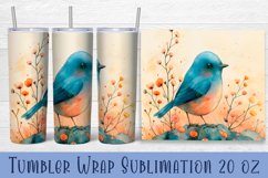 Cute bird autumn sublimation tumbler. Tumbler wrap Product Image 1