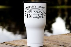 autumn typography on white tumbler