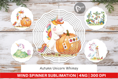 Wind Spinner Autumn Unicorn Whimsy Product Image 1