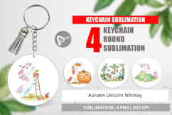 Keychain Autumn Unicorn Whimsy Product Image 1