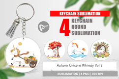 Keychain Autumn Unicorn Whimsy Product Image 1