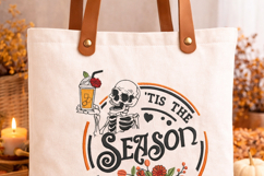 Tis the season, Skeleton with iced coffee, Embroidery design Product Image 2