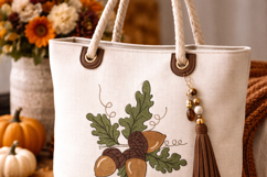 Acorn Cluster Embroidery Design Oak Leaves Fall Autumn 4x4 Product Image 5