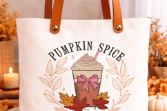Pumpkin Spice Latte Embroidery Fall Kitchen Decor Coffee Clu Product Image 3