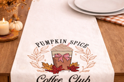 Pumpkin Spice Latte Embroidery Fall Kitchen Decor Coffee Clu Product Image 2