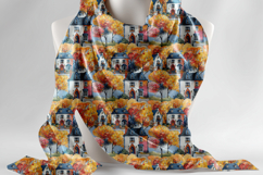 Autumn Village Houses Seamless Pattern with Cozy Cottages Product Image 8