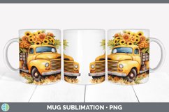 GorgeousWatercolor Vintage Truck Mug Wrap design.