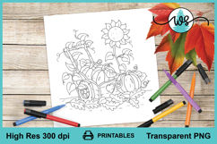 Autumn, Wagon, Sunflower, Pumpkins, Leaves, Fall Sentiment Product Image 1