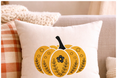 Floral Pumpkin Embroidery Design Fall Flowers Autumn Decor Product Image 4