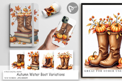 Autumn Water Boot Digital Paper Product Image 1