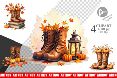 Autumn Water Boot Clipart Product Image 1