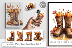 Autumn Water Boot Digital Paper Product Image 1