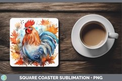 GorgeousAutumn Watercolor Square Coaster design.