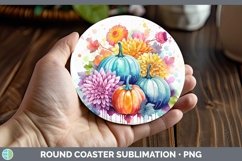 GorgeousAutumn Watercolor Round Coaster design.