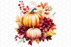 Autumn Watercolor Pumpkin Sublimation Cliparts