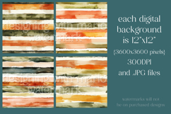 Autumn Seamless Patterns, Fall Watercolor Stripes Patterns 4 Product Image 2