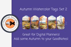 Autumn Watercolor Scrapbook Tags Product Image 5