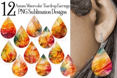 Autumn Watercolors Teardrop Earring Sublimation Designs Product Image 1