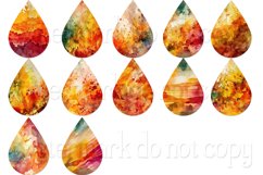 Autumn Watercolors Teardrop Earring Sublimation Designs Product Image 2