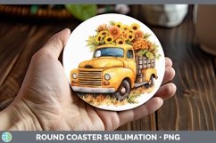 GorgeousAutumn Watercolor Round Coaster design.