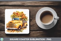 GorgeousAutumn Watercolor Square Coaster design.