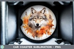 GorgeousAutumn Watercolor Car Coaster design.