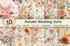 autumn wedding suite, romantic floral pattern, bridal bouquet design, invitation background print, elegant botanical repeat, blush rose background, terracotta astilbe design, maple leaf motif, vintage wedding paper, sophisticated stationery pattern