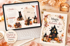 Autumn Witch Halloween Watercolor Product Image 5