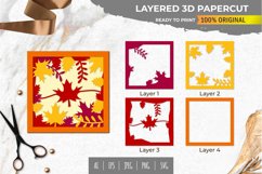 3D Papercut Autumn with Colorful Maple Leaves Product Image 1