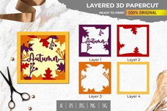 3D Papercut Autumn with Colorful Maple Leaves Product Image 1