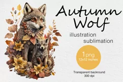 Autumn Wolf t-shirt sublimation print design png Product Image 1