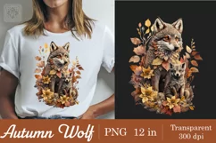 Autumn Wolf t-shirt sublimation print design png Product Image 2